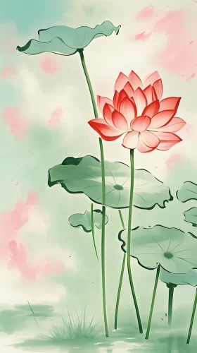 绝美国风水墨荷韵